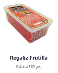 BULL DOG REGALIZ FRUTILLA AZUCARADA POTE X 360 GRS.
