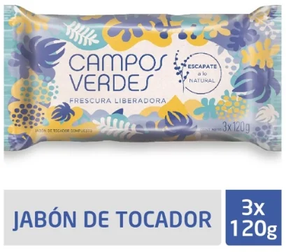 CAMPOS VERDES JABON FRESCURA LIBERADORA PACK X 3 UN.
